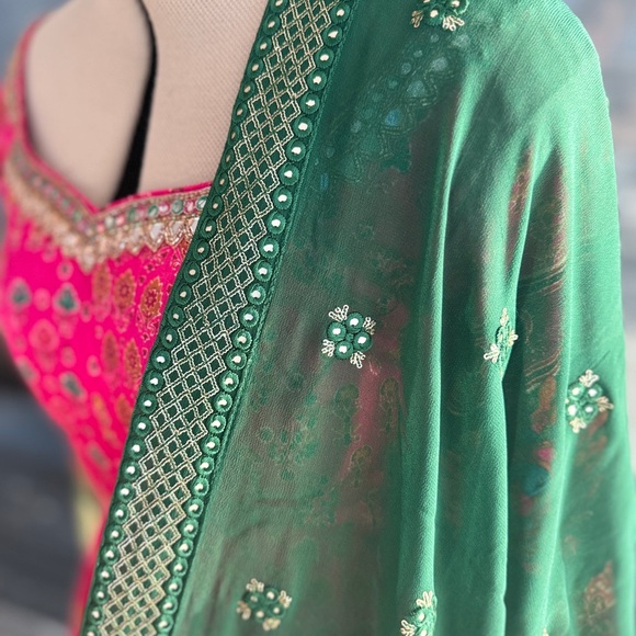 NWT Vibrant Gaji Silk Salwar with TSR Lehenga- XS Navratri Ready! - Picture 7 of 16